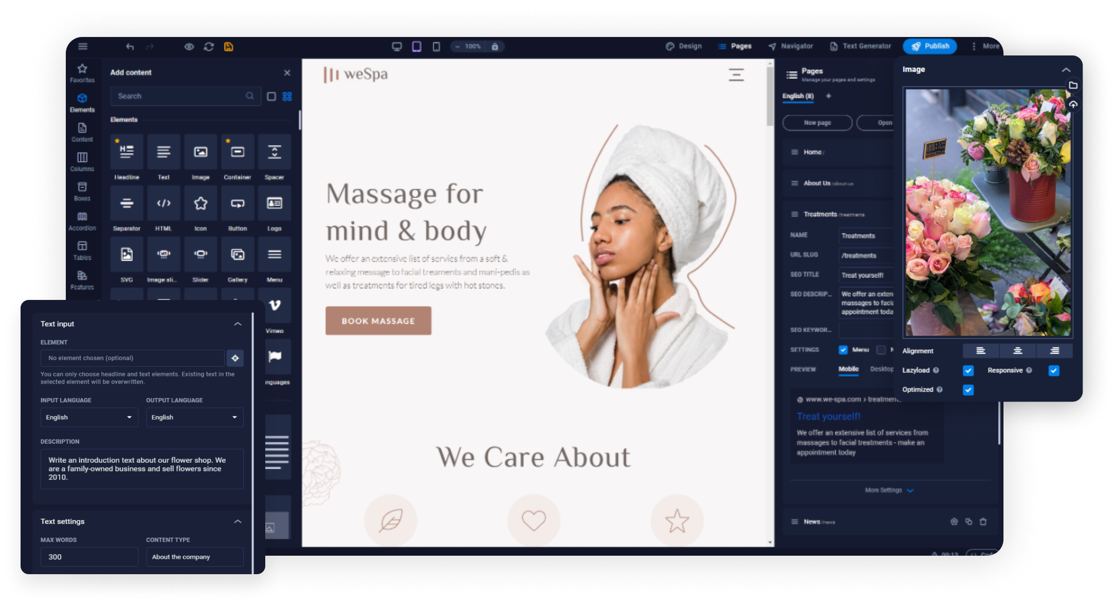 Sitejet visual website builder interface